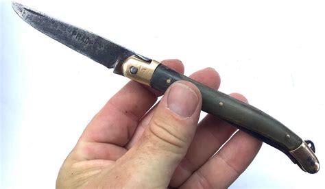 ANCIEN COUTEAU CORNE TYPE LAGUIOLE PRADEL 2 ÉLÉMENTS KNIFE COLTELLO