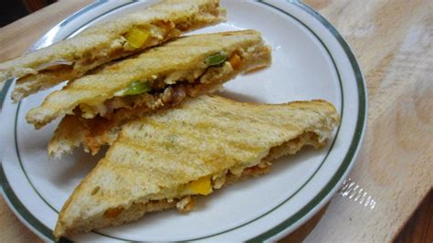 Babi S Recipes Paneer Capsicum Sandwich Easy Breakfast Recipe