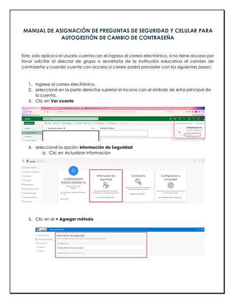 Calaméo Manual Asignación Preguntas De Seguridad Correo Para Autogestión