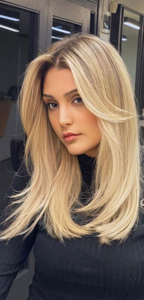 Hair Colour Trends To Try In Honey Blonde Medium Length Bangs