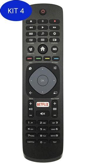 Kit Controle Tv Philips Smart K Lcd Led Fun O Netflix Mxt