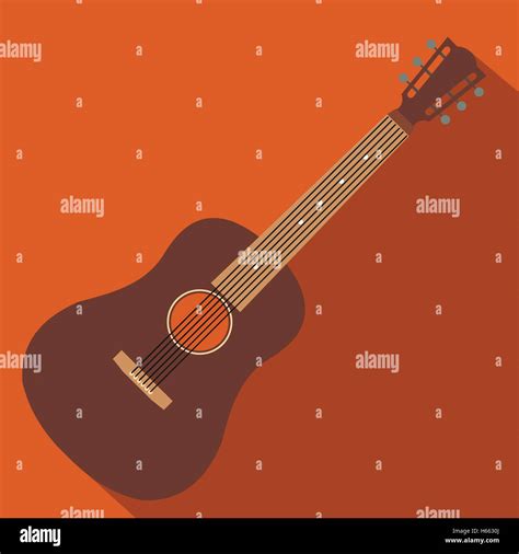 Acoustic Guitar Flat Icon Stock Vector Image Art Alamy