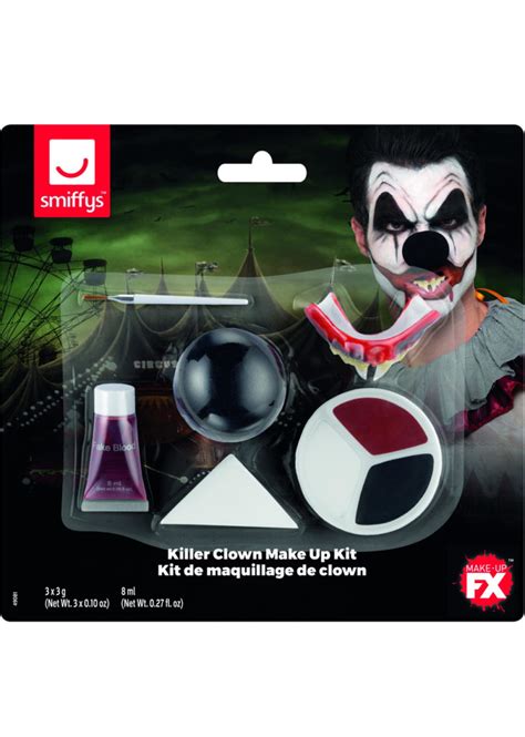 Kit de Maquillage Clown Sinistre Noir et Blanc Aux Feux de la Fête