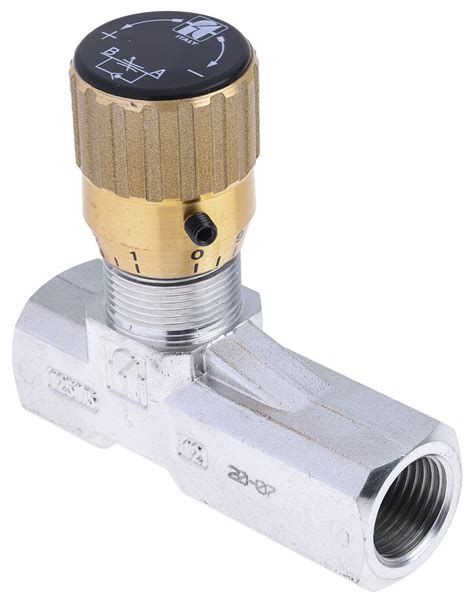 RS PRO Inline Mounting Hydraulic Flow Control Valve G 1 2 210bar 50L