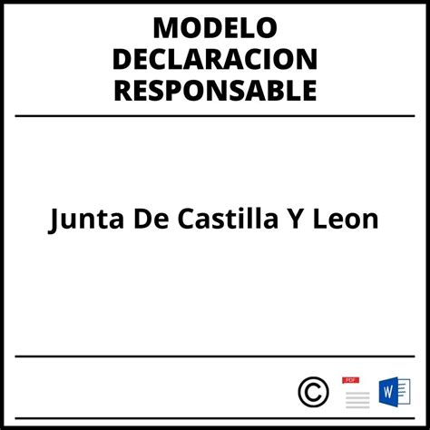 Modelo Declaracion Responsable Junta De Andalucia