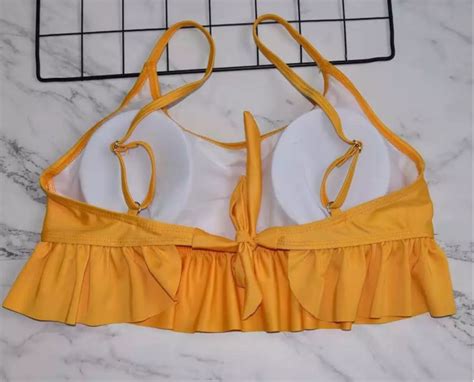 Tankini Top Side Tie Cheeky Bikini Bottoms Yellow Women S Noblag