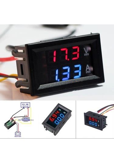 Dc Voltmetre Ampermetre Led Çift Dijital Volt Metre Ölçer Kırmızı