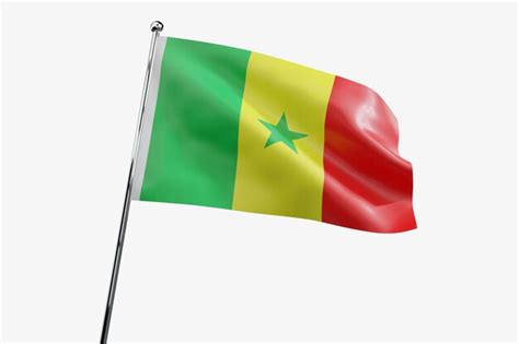 Premium Photo Senegal Waving Fabric Flag Isolated On White Background