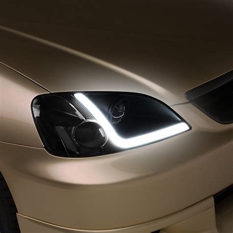 Lumen Honda Civic Coupe Sedan Black Led Drl Bar Projector