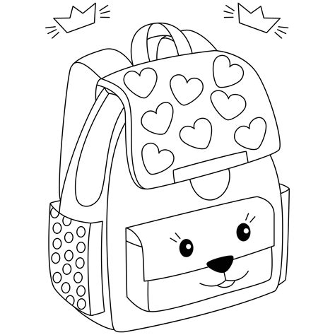 bag backpack coloring school pages drawing white clipart sleeping