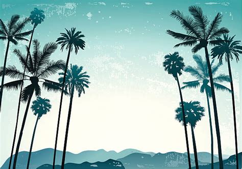 Los Angeles Skyline Silhouette Palm Trees