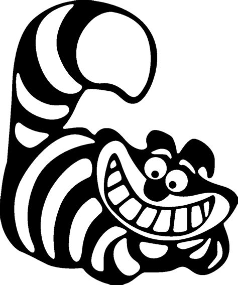 Cheshire Cat Black And White Clipart Alice In Wonderland Cat From Alice In Wonderland Clipart