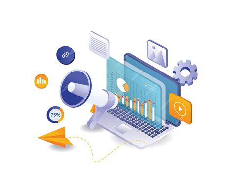 Premium Vector | Digital marketing data analysis campaign