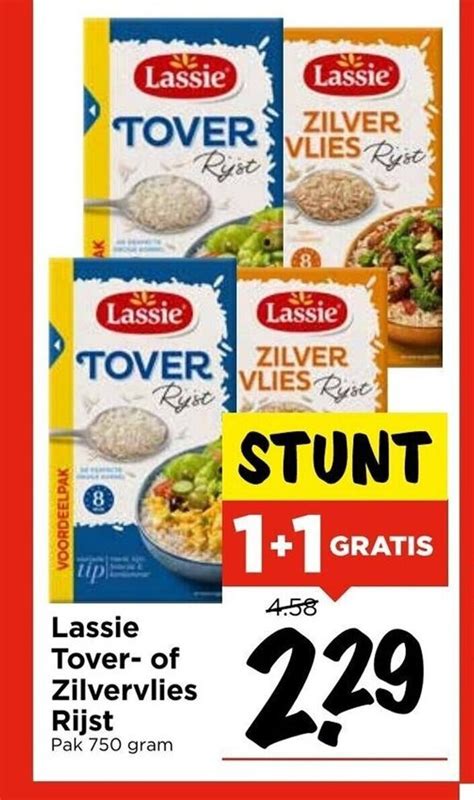 Lassie Tover Of Zilvervlies Rijst Pak 750 Gram 1 1 Gratis Aanbieding