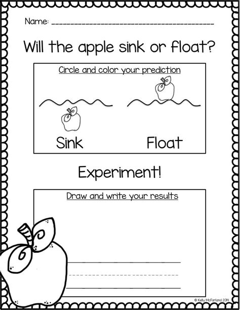 Sink Or Float Kindergarten Worksheet