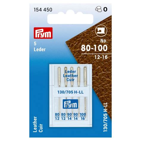 PRYM Nähmaschinennadeln Leder Stärke 80 90 100 5 Stk 154450