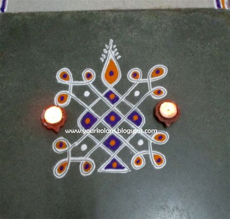 அழியாத கோலம்/ ముగ్గులు / रंगोली : 5 DOTS KOLAM