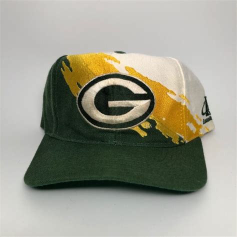 S Green Bay Packers Logo Athletic Splash Nfl Snapback Hat Rare Vntg