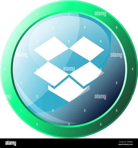 Logotipo de la plataforma Dropbox dentro del círculo verde icono