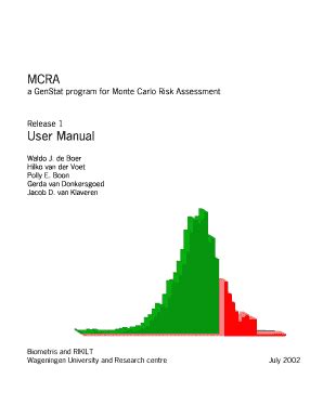 Fillable Online mcra rivm MCRA a GenStat program for Monte Carlo Risk Assessment Release 1 User ...