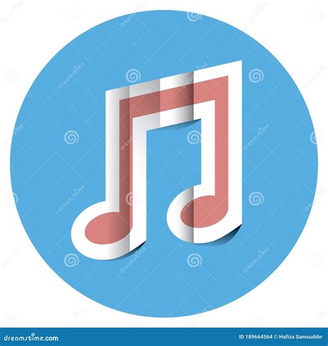 Two Joined Quavers Music Note Vector Illustration Decorative Design