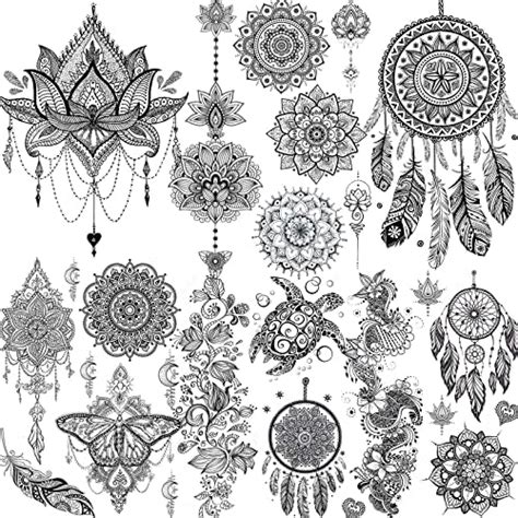 Amazon Zetong Sheets Black Henna Temporary Tattoos For Adults