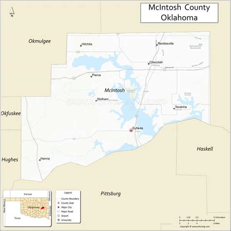 Map of McIntosh County, Oklahoma - Thong Thai Real