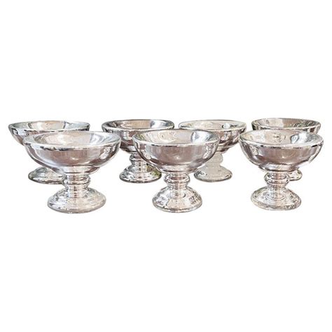 Set Of Vintage Mercury Glass Cups Sold Individually For Sale At 1stdibs