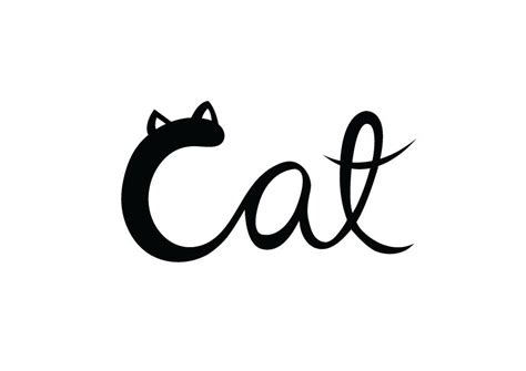 Typography Cat Logo Design Art Cats Typography