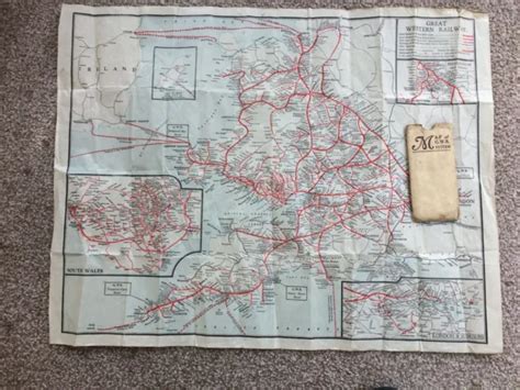 GREAT WESTERN RAILWAY SYSTEM MAP CASED - steamer routes 660 x 500mm GWR ...