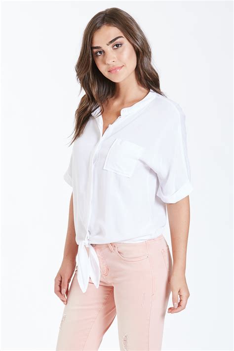 Hanna Short Sleeve Tie Front Shirt