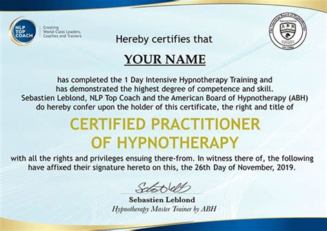 Hypnotherapy 2 In 1 Certification Nlp Top Coach