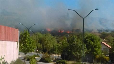 Incendio afecta a Cerro Calán en Las Condes y sector de Alto Macul en