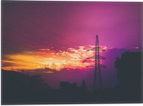 Vlag Bomen Stroom Lucht Roze Oranje X Cm Foto Op