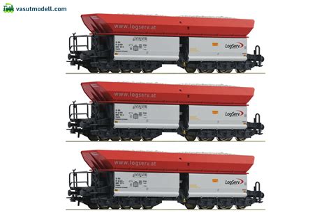 ROCO 67154 3 Tlg Set Selbstentladewagen Logserv Vasutmodell