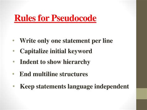 Pseudocode Online Presentation