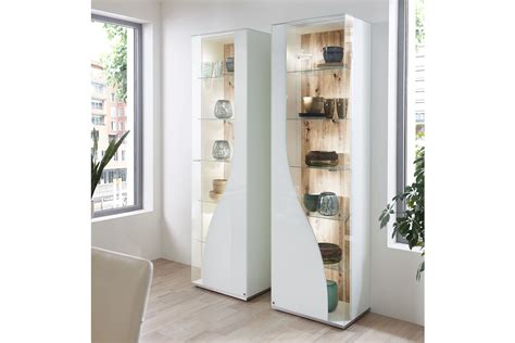 Vitrine Curve Wei Bianco Balkeneiche Von Leonardo Living M Bel