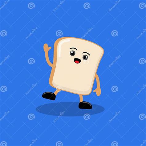 Cute Bread Character Concept Vector Food Mascot Illustration Design