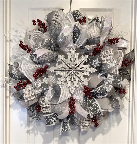 All Winter Wreath Winter Wreath Snowflake Wreath Berry Wreath The