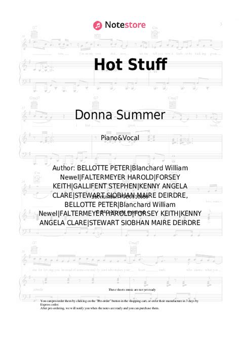 Hot Stuff Piano Sheet Music And Voice Donna Summer In Note