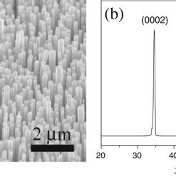 A SEM Image And B XRD Pattern Of Vertically Aligned ZnO Nanowire Array