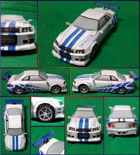 Nissan Skyline GTR R34 2 Fast 2 Furious Papercraft By Mironius On