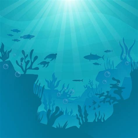 Ocean Blue Background Vector Art