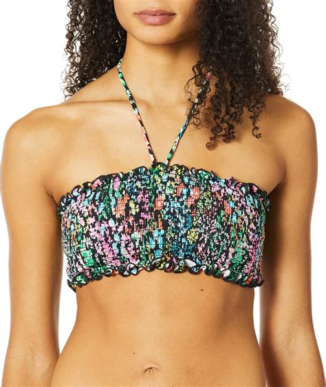 Coco Rave Women S Standard Smocked Halter Bikini Top Swimsuit Shopstyle