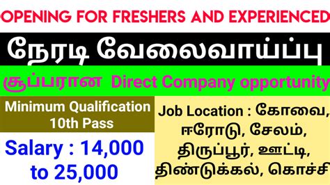 New Job Vacancy In Coimbatore Surroundings 2022 Jobatorium