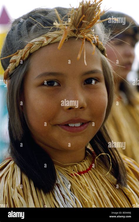 Portrait Of Coast Salish Native American Indian Girl Wearing