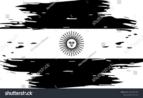 Argentina Flag Black White Vector Stock Vector Royalty Free