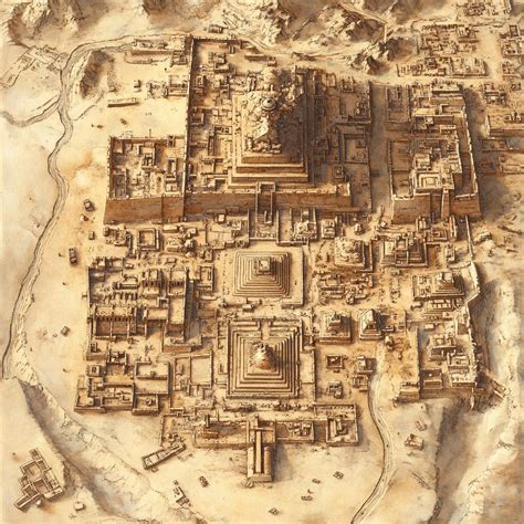 A detailed map showing the layout of an ancient civilizations city