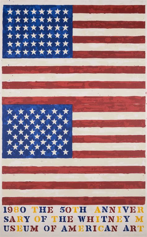Jasper Johns | Two Flags. Whitney Anniversary Poster (1979) | MutualArt