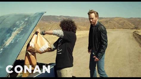 Conan Obrien Drives An Explosives Packed Car Off A Cliff Conan On